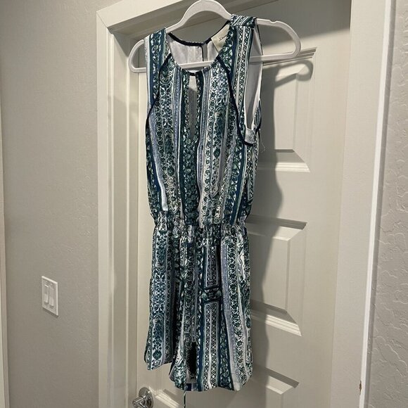 Anthropologie Pants - ANTHROPOLOGIE ELEVENSES ROMPER IN BLUE AND GREEN SIZE S - NWOT (452)